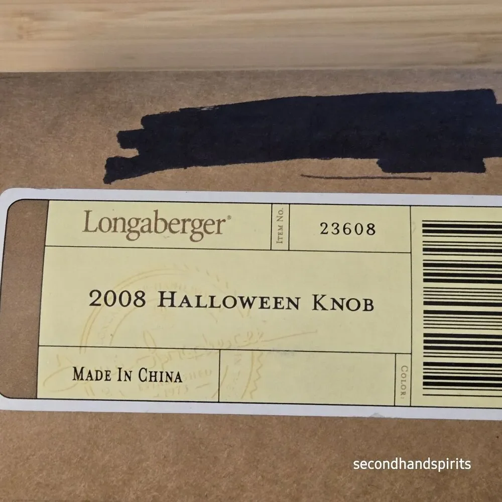 Longaberger Basket 2008 Halloween Knob Black Cat Ceramic # 23608